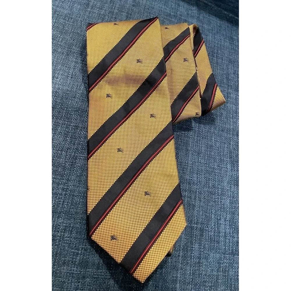 Burberry London Monogram 100% Silk Tie Made In Italy